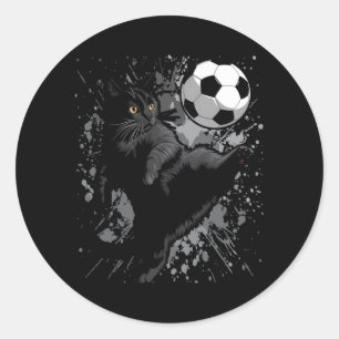 Sticker Rond Coup de pied de vélo Black Cat - Fans de football