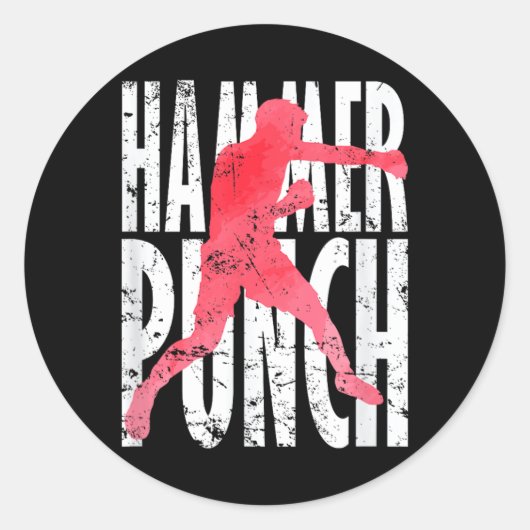 Sticker Rond Coup de poing de boxe MMA (Devant)