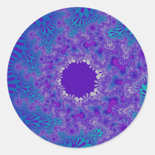 Sticker Rond Coup de soleil de pureté bleue