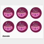 Sticker Rond Coupe chaude de café (Feuille)