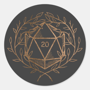 Sticker Rond Coupe D20 des Black and Gold Laurels