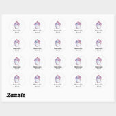 Sticker Rond Coupe d'aquarelle personnalisée Cupcake fait maiso (Feuille)