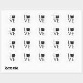 STICKER ROND COUPE DE CAFÉ LOVE CAT (Feuille)