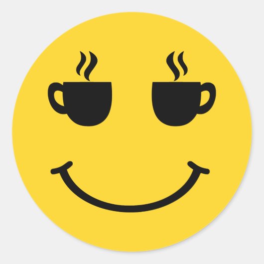 Sticker Rond Coupe de café sourire (Devant)