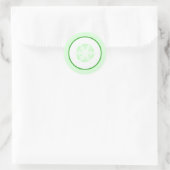 Sticker Rond Coupe de Concombre. Vert et Blanc. (Sac)
