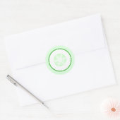 Sticker Rond Coupe de Concombre. Vert et Blanc. (Enveloppe)