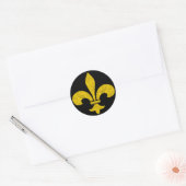 Sticker Rond Coupe de feuille d'or Fleur De Lis (Enveloppe)