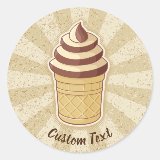 Sticker Rond Coupe de glace deux saveurs (Devant)