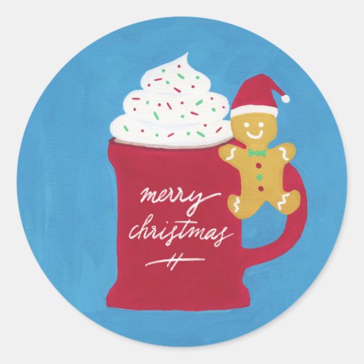 Sticker Rond Coupe de Joyeux Noël (Devant)