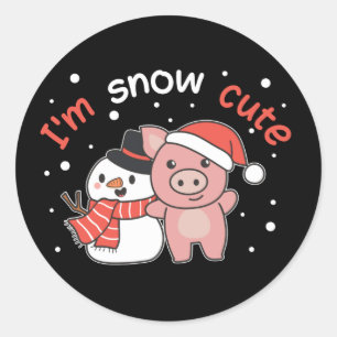 Sticker Rond Coupe de neige