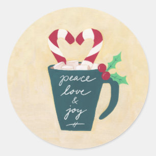 Sticker Rond Coupe de Paix, Amour et Joie