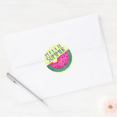 Sticker Rond Coupe de pastèque d'été (Enveloppe)