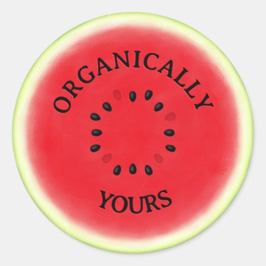 Sticker Rond Coupe de pastèque personnalisée (Devant)
