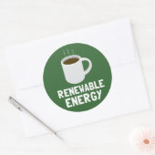 Sticker Rond Coupe du café d'énergie renouvelable (Enveloppe)