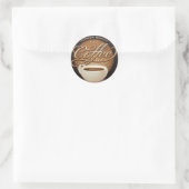 Sticker Rond Coupe du café et du café (Sac)