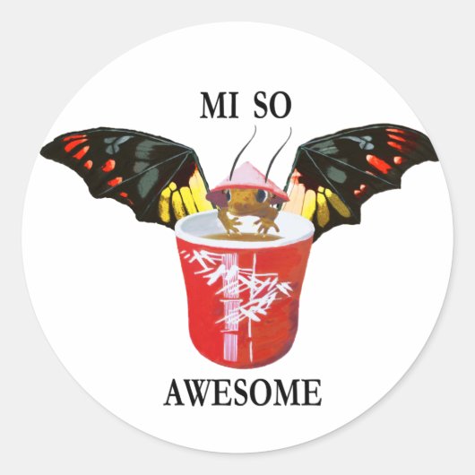 Sticker Rond Coupe du Dragon et de Chine (Devant)