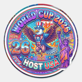 Sticker Rond Coupe du Monde 2026 Amérique du Nord Hôte USA