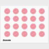 Sticker Rond Coupe en tant que bouton (rose) (Feuille)