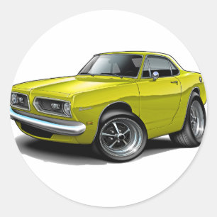 Sticker Rond Coupe jaune Barracuda 1967-69