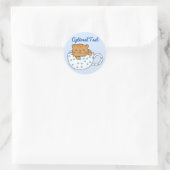 Sticker Rond Coupe Kawaii de fée de chat (Sac)