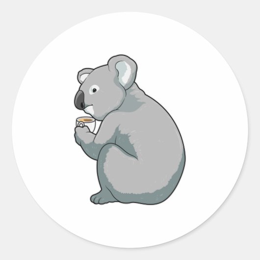 Sticker Rond Coupe Koala (Devant)