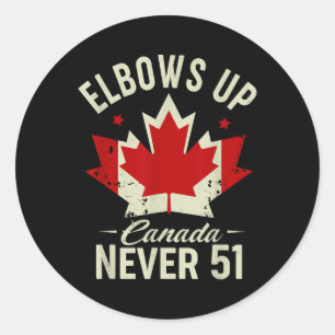 Sticker Rond Coupe le Canada Jamais 51 Le drapeau du Canada est