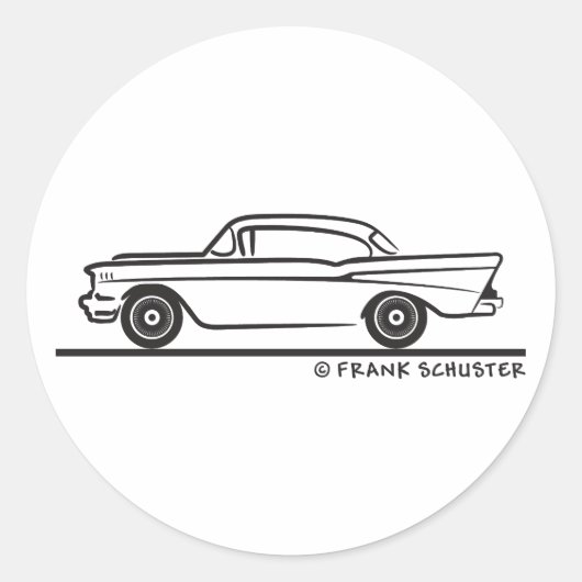 Sticker Rond Coupe rigide Chevy 1957 (Devant)
