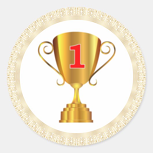 Sticker Rond Coupe trophée d'or (Devant)