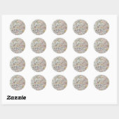 STICKER ROND COUPER - CONFETTI BLANC (Feuille)