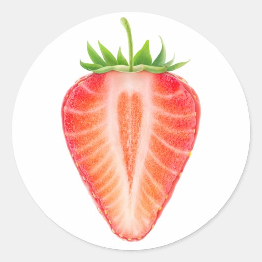 Sticker Rond Couper la fraise (Devant)