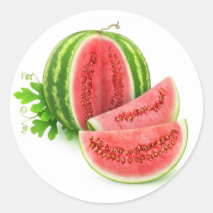 Sticker Rond Couper la pastèque