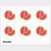 Sticker Rond Couper la pastèque (Feuille)