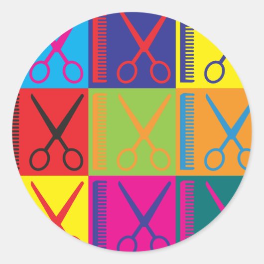 Sticker Rond Couper La Pop De Cheveux (Devant)