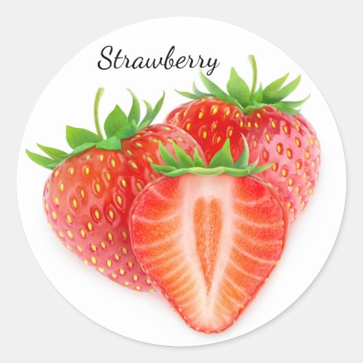Sticker Rond Couper les fraises (Devant)