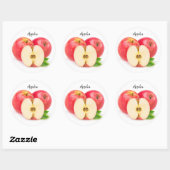 Sticker Rond Couper les pommes rouges (Feuille)