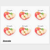 Sticker Rond Couper les pommes rouges (Feuille)