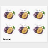 Sticker Rond Couper les prunes (Feuille)