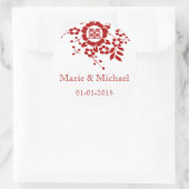 Sticker Rond Coupes de papier floral - Double bonheur blanc (Sac)