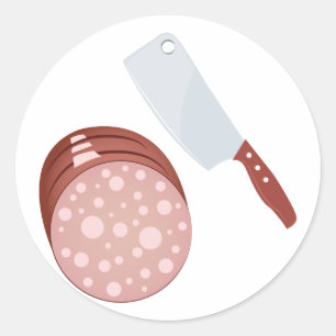 Sticker Rond Coupez la viande