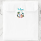 Sticker Rond Couple à l'aquarelle de mariage de plage | Cadeaux (Sac)