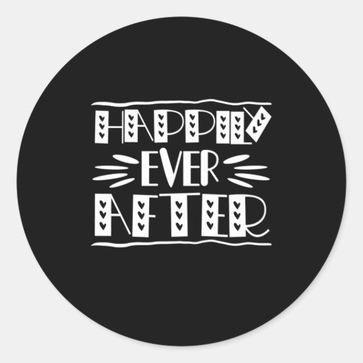 Sticker Rond Couple Art Heureux Jamais Après (Devant)