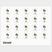 Sticker Rond Couple au Champagne (Feuille)