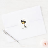 Sticker Rond Couple au Champagne (Enveloppe)