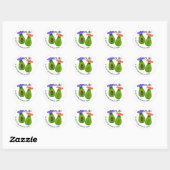 Sticker Rond Couple Avocado Avec Sombreros (Feuille)