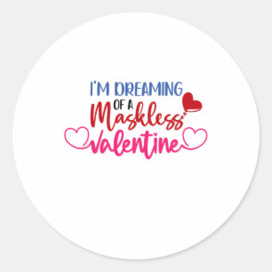 Sticker Rond Couple Cadeau Dream Maskless Valelntine