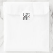 Sticker Rond Couple Cadeau Je T'Aime Un Latte (Sac)