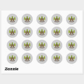 Sticker Rond Couple castor mignon Oregon (Feuille)