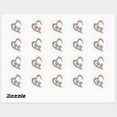Sticker Rond Couple dans l'amour (Feuille)