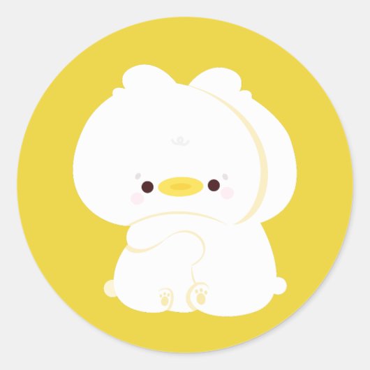 Sticker Rond Couple de canard mou (Devant)