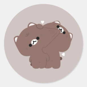 Sticker Rond Couple de chats birmans